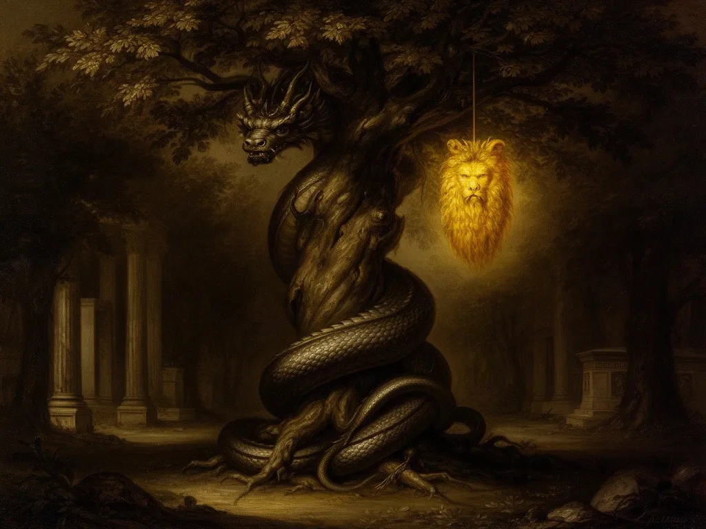 ภาพวาดอสูร มังกรแห่งโคลคิส (Colchian Dragon) ในหมวดลูกหลานของเอคิดนา — การเดินทางของเจสันและอาร์โกนอต