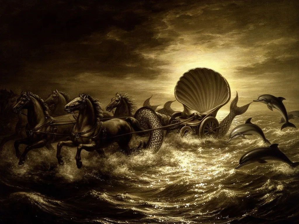 ภาพวาดอสูร ฮิปโปแคมปัส (Hippocampus) ในหมวดอสูรแห่งท้องทะเล — ขบวนม้าศึกของโพไซดอน